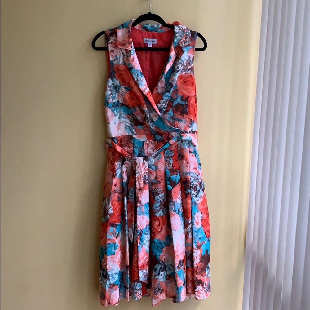 Shelby and Palmer Floral Printed Dress w/ Collar